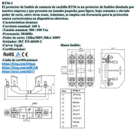 Fusible NH CHINT RT36-1 160A gG/gL 690V 50kA Tamaño NH1 – Código 21011160CH