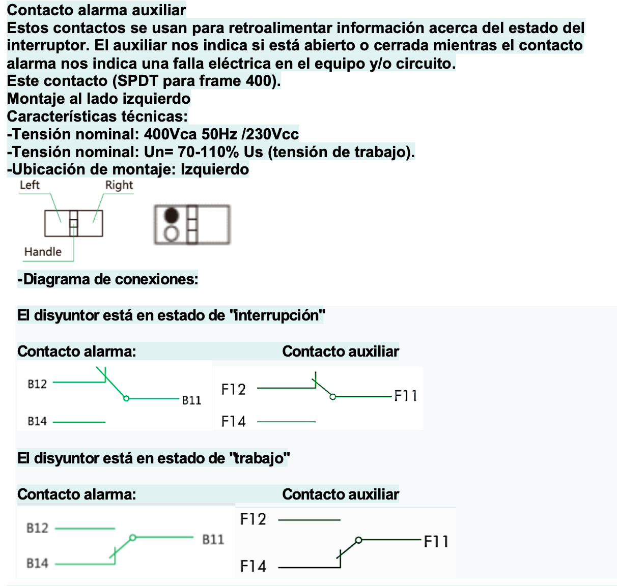 Contacto Auxiliar + Alarma CHINT NM1-400 AL/AU – Código 0721002040CH