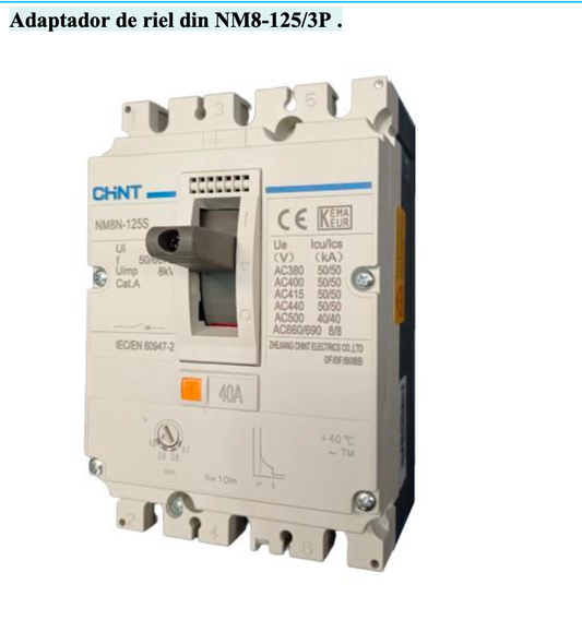 Adaptador a Riel DIN CHINT para NM8-125 3P NM8-ADPT-3P-125 DIN13 – Código 170701CH