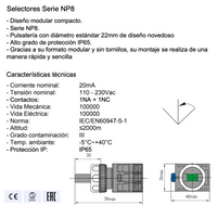 Selector Luminoso Rojo CHINT NP8-11XD/374 3 Posiciones AC110V-230V – Código 251960312CH