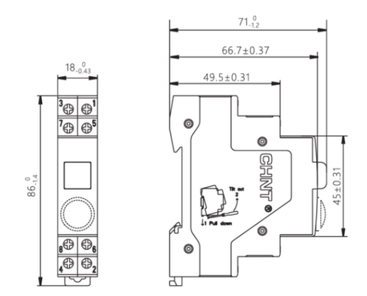 Pulsador CHINT NP9-12D3/2 Rojo con Indicador Luminoso 230V 1NA+2NC – Código 25065022CH