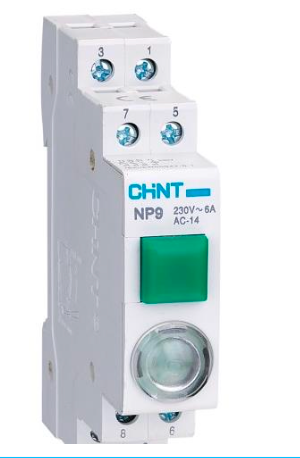 Pulsador CHINT NP9-21D3/1 Verde con Indicador Luminoso 230V 2NA+1NC – Código 2506501CH