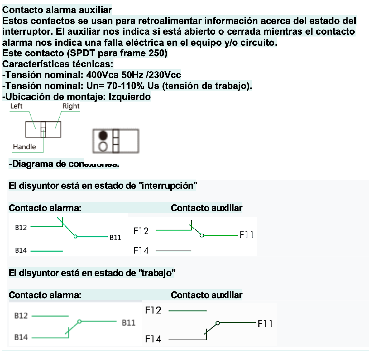 Contacto Auxiliar + Alarma CHINT NM1-250 Lado Izquierdo AL/AU-L – Código 0721002025CH