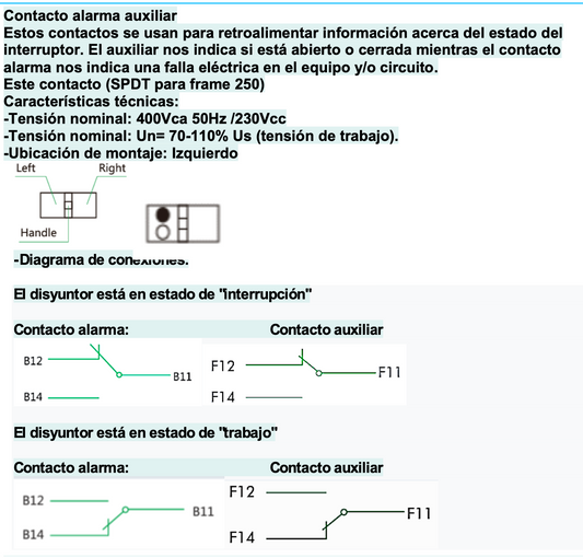 Contacto Auxiliar + Alarma CHINT NM1-250 Lado Izquierdo AL/AU-L – Código 0721002025CH