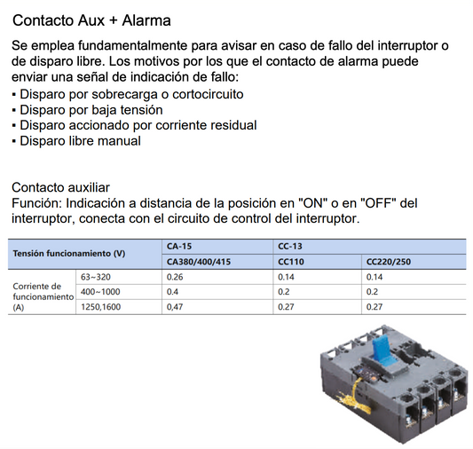 Contacto Auxiliar + Alarma CHINT AX/AL-M3 L para NXM(LE)-320(250) Lado Izquierdo – Código 072120332CH
