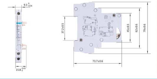 Contacto Auxiliar Lateral CHINT AX-1 para Interruptor DZ158 – Código 07050016CH