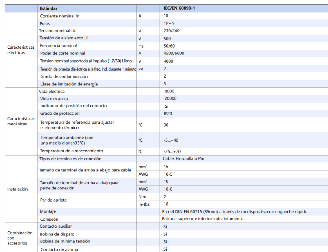 Interruptor Termomagnético CHINT NBH8-40H 1P+N 10A 6kA Curva C – Código 070111010CH