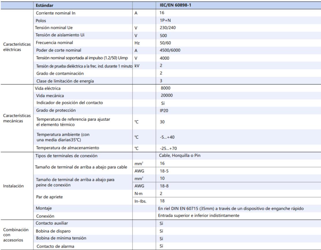 Interruptor Termomagnético CHINT NBH8-40H 1P+N 16A 6kA Curva C – Código 070111016CH