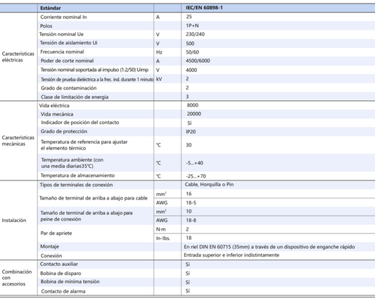 Interruptor Termomagnético CHINT NBH8-40H 1P+N 32A 6kA Curva C – Código 070111032CH