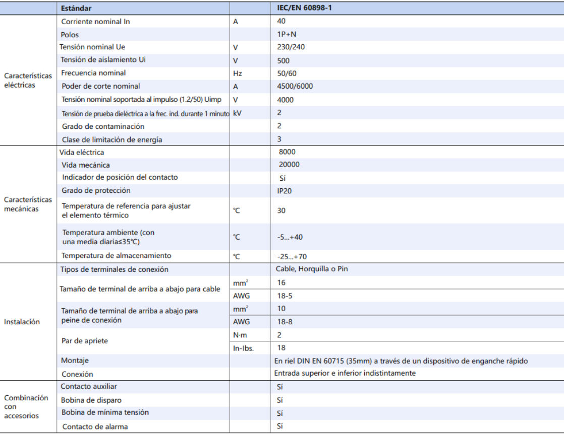 Interruptor Termomagnético CHINT NBH8-40H 1P+N 40A 6kA Curva C – Código 070111040CH