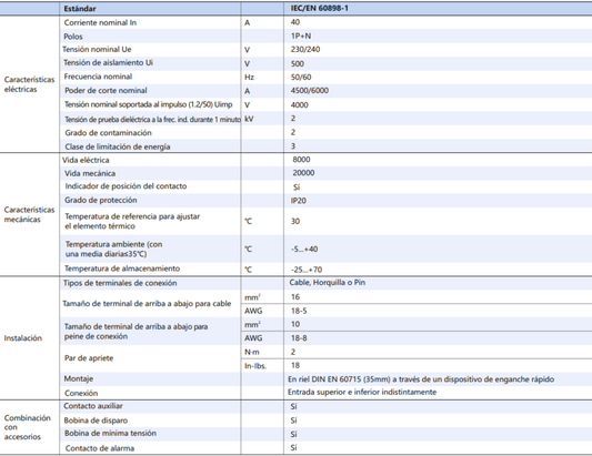 Interruptor Termomagnético CHINT NBH8-40H 1P+N 40A 6kA Curva C – Código 070111040CH