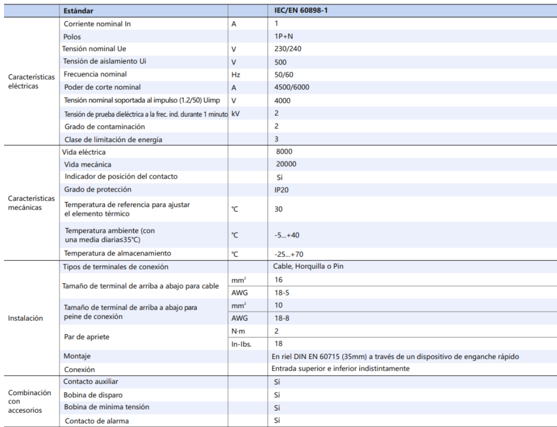 Interruptor Termomagnético CHINT NBH8-40H 1P+N 1A 6kA Curva B – Código 070351101CH