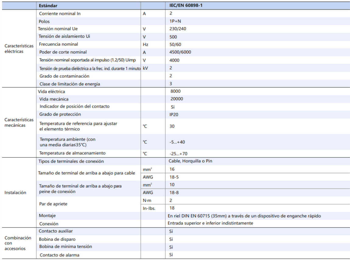 Interruptor Termomagnético CHINT NBH8-40H 1P+N 2A 6kA Curva B – Código 070351102CH