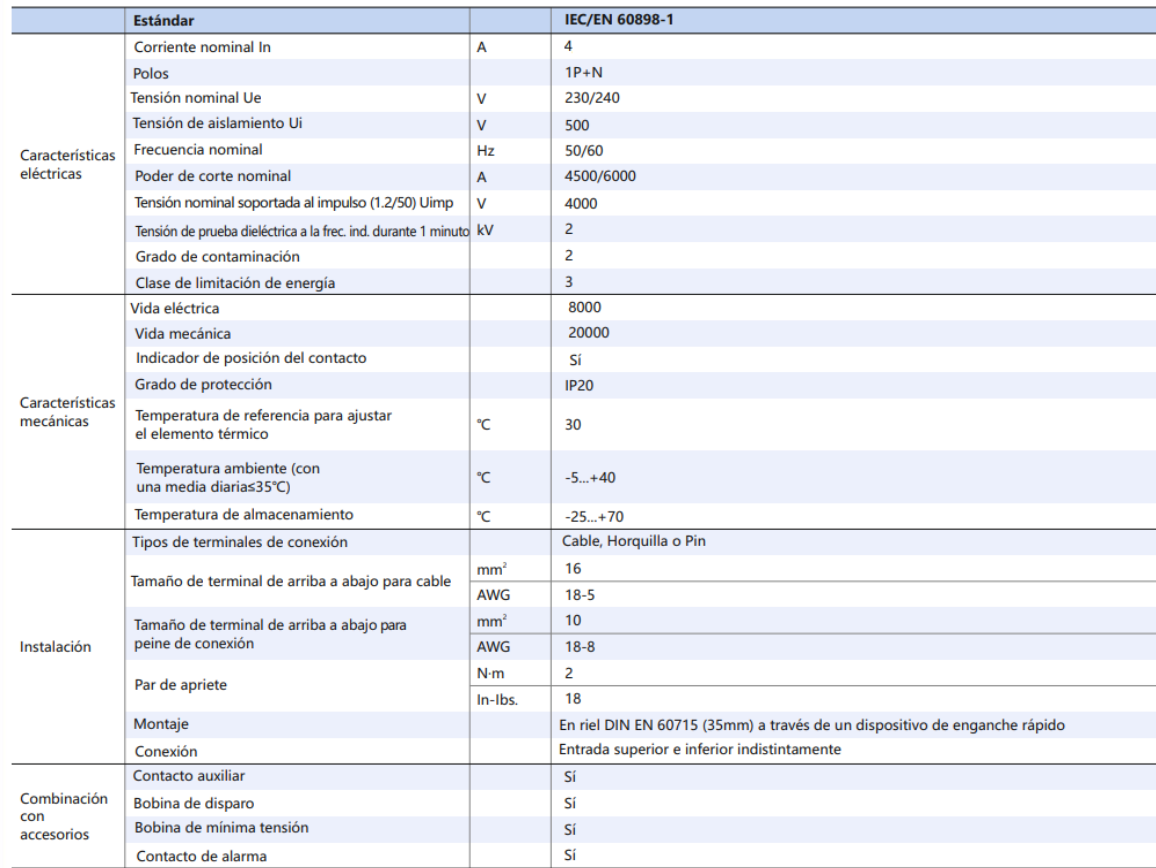 Interruptor Termomagnético CHINT NBH8-40H 1P+N 4A 6kA Curva B – Código 070351104CH