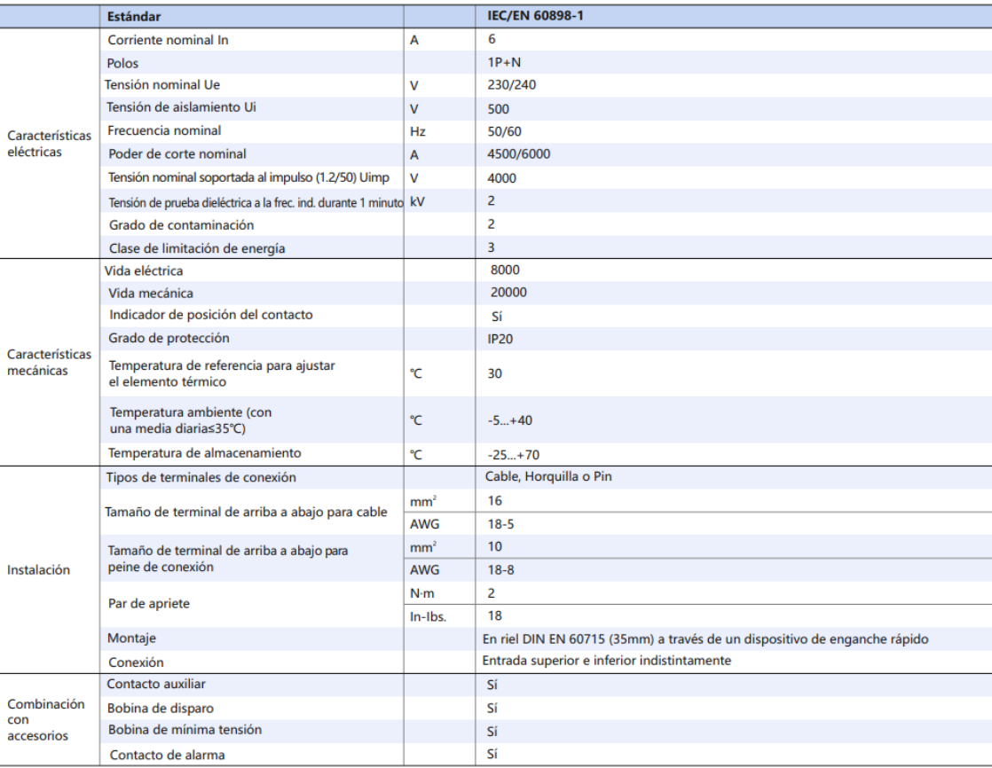 Interruptor Termomagnético CHINT NBH8-40H 1P+N 6A 6kA Curva B – Código 070351106CH