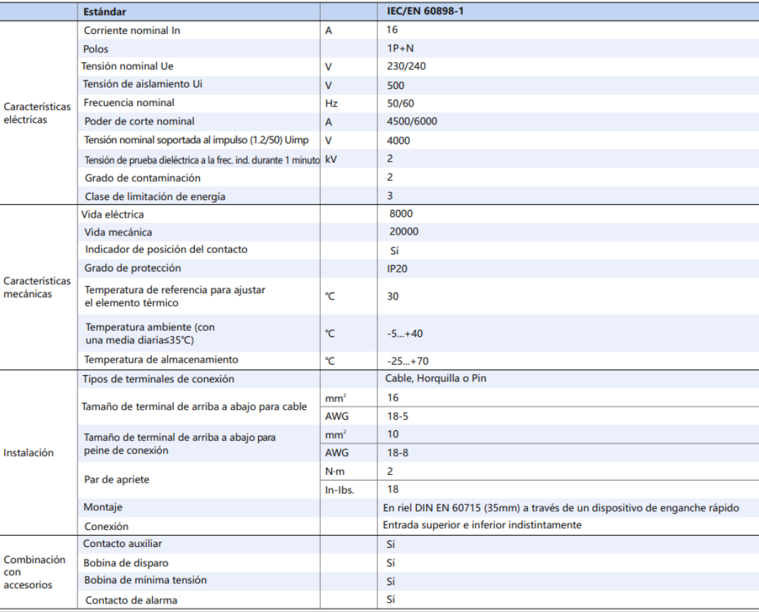 Interruptor Termomagnético CHINT NBH8-40H 1P+N 16A 6kA Curva B – Código 070351116CH