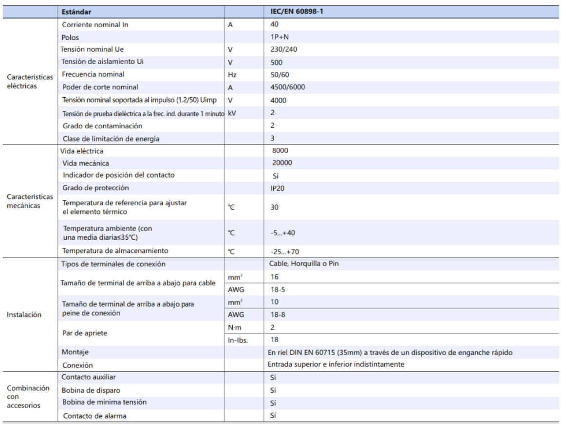 Interruptor Termomagnético CHINT NBH8-40H 1P+N 40A 6kA Curva B – Código 070351140CH