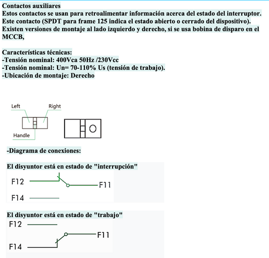 Contacto Auxiliar CHINT NM1-125 1CO Derecho – Código 072100113CH