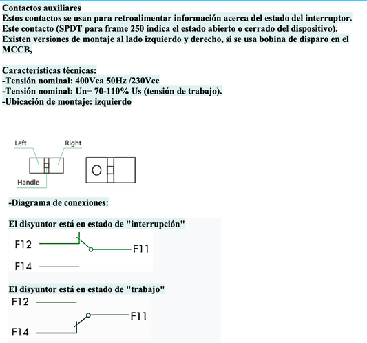 Contacto Auxiliar CHINT NM1-250 1CO Izquierdo – Código 072100125CH
