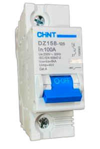 Interruptor Termomagnético CHINT DZ158-125 1P 100A 6kA – Código 070111100CH