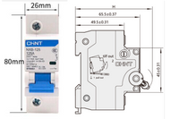 Interruptor Termomagnético CHINT NXB-125H 1P 80A 10kA Curva C – Código 07031180CH