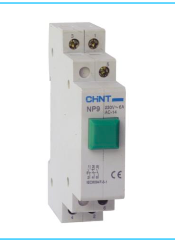 Pulsador CHINT NP9-12/2 Rojo 230V 1NA+2NC Sin Indicador – Código 25065033CH