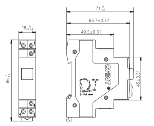 Pulsador CHINT NP9-12/2 Rojo 230V 1NA+2NC Sin Indicador – Código 25065033CH