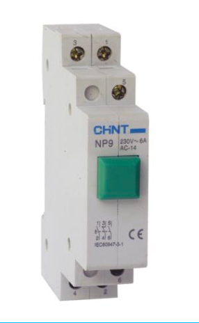 Pulsador CHINT NP9-21/1 Verde 230V 2NA+1NC Sin Indicador – Código 2506504CH