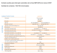 Contacto Auxiliar CHINT 1 NA/1 NC para Interruptor NBP-63R – Código 07030502CH