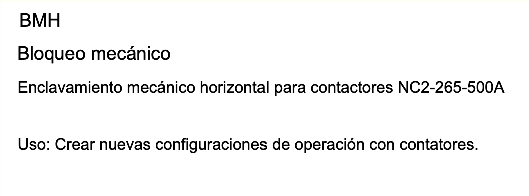 Enclavamiento Mecánico Horizontal CHINT para Contactor NC2-265 a 500A – Código 03090500CH
