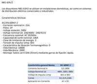 Interruptor Termomagnético Industrial CHINT NB1-63H 1P 25A 10kA Curva D – Código 07037125CH