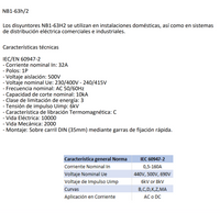 Interruptor Termomagnético Industrial CHINT NB1-63H 1P 32A 10kA Curva C – Código 07036132CH