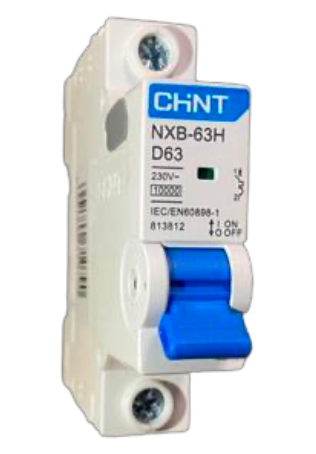 Interruptor Termomagnético CHINT NXB-63H 1P 63A 10kA Curva D – Código 07033163CH