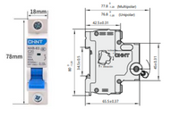 Interruptor Termomagnético CHINT NXB-63H 1P 63A 10kA Curva D – Código 07033163CH