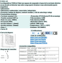 Interruptor Termomagnético CHINT NXB-63H 1P 63A 10kA Curva D – Código 07033163CH