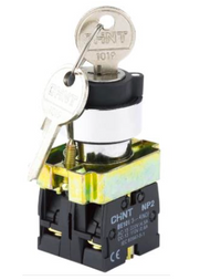 Selector con Llave Metálico CHINT NP2-BG35 3 Posiciones Fijas 1NA+1NC – Código 2508106CH