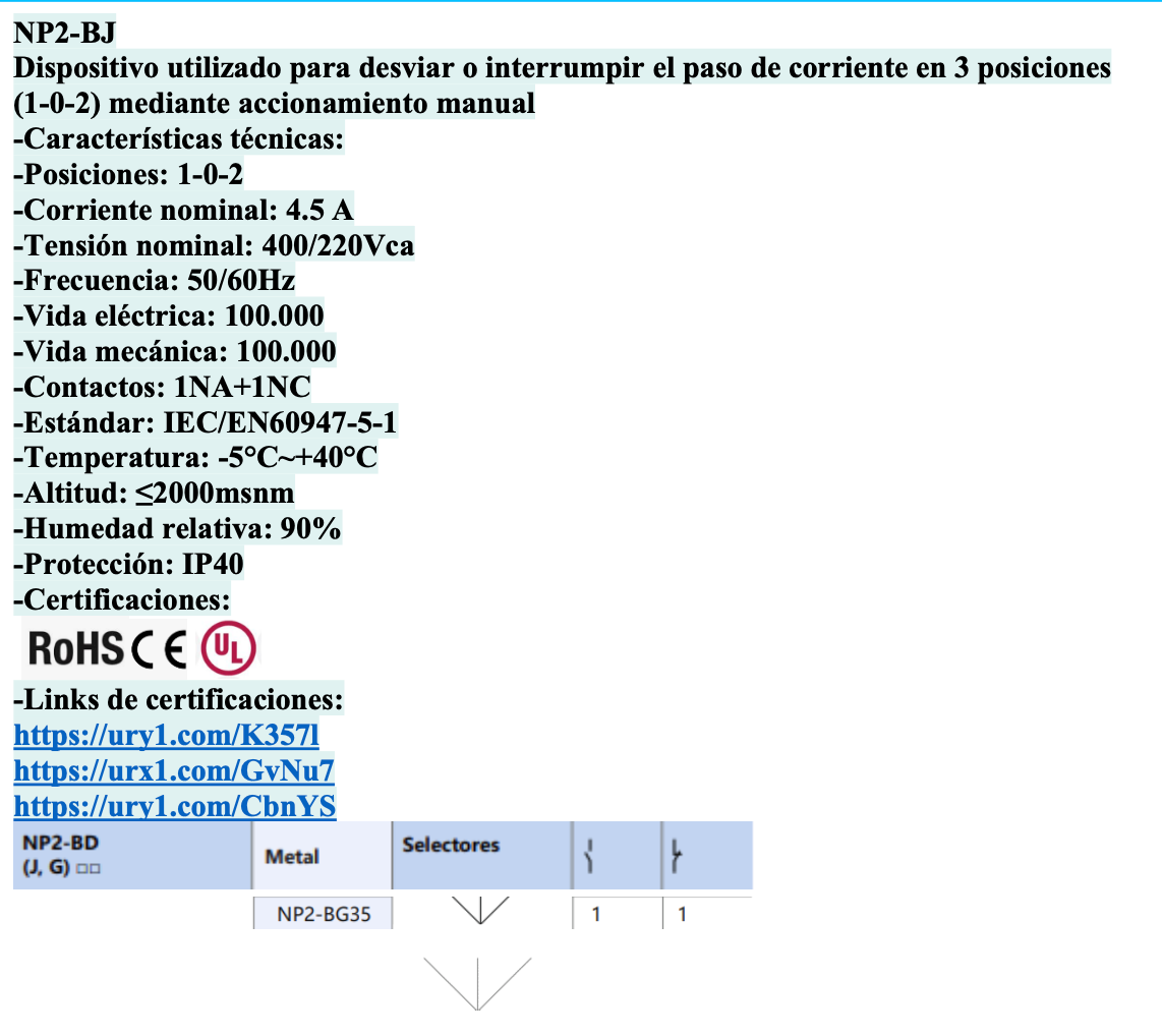 Selector con Llave Metálico CHINT NP2-BG35 3 Posiciones Fijas 1NA+1NC – Código 2508106CH