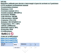 Selector con Llave Metálico CHINT NP2-BG35 3 Posiciones Fijas 1NA+1NC – Código 2508106CH