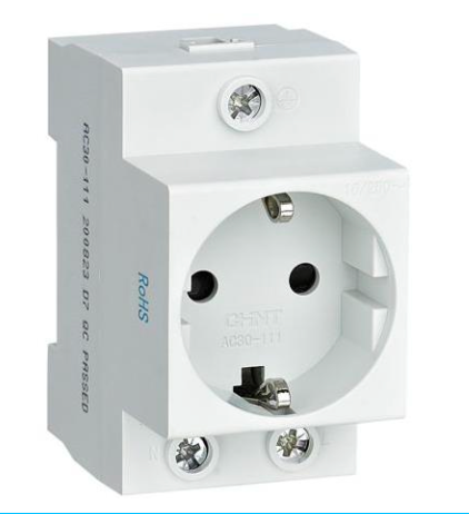 Base de Enchufe Modular CHINT AC30-111 Tipo Schuko 16A Riel DIN – Código 3316216CH