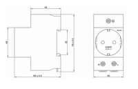 Base de Enchufe Modular CHINT AC30-111 Tipo Schuko 16A Riel DIN – Código 3316216CH