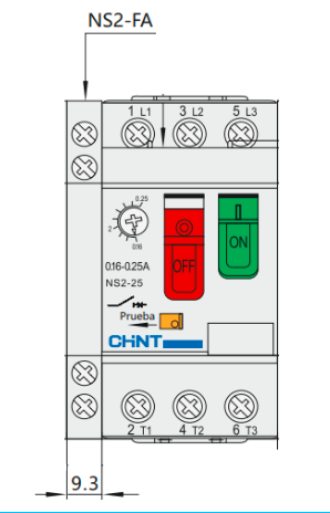 Contacto Auxiliar y de Alarma Lateral CHINT NS2-FA1010 1NA+1NA para Guardamotor – Código 09050612CH