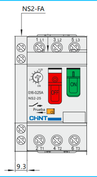 Contacto Auxiliar y de Alarma Lateral CHINT NS2-FA0101 1NC+1NC para Guardamotor – Código 09050610CH