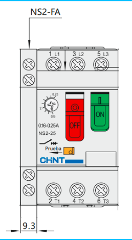 Contacto Auxiliar y de Alarma Lateral CHINT NS2-FA0101 1NC+1NC para Guardamotor – Código 09050610CH