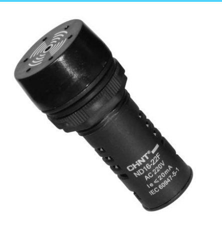 Bocina Zumbador Compacto CHINT ND16-22F/2 Ø22mm 24V AC/DC Negro – Código 2506056CH