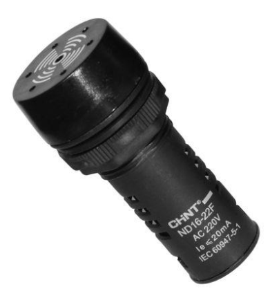 Bocina Zumbador Compacto CHINT ND16-22F/2 Ø22mm 220V AC Negro – Código 2506057CH