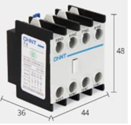 Bloque de Contacto Auxiliar Frontal CHINT F4-40 4NA para Contactor NC1/NC2 – Código 03060540CH