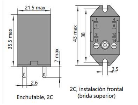 Mini Relé Industrial CHINT JZX-22F Bobina 24V AC 4 Contactos (4PDT) con LED – Código 0533080124CH