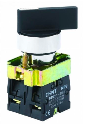 Selector Manilla Larga Metálico CHINT NP2-BJ41 2 Posiciones Retorno 1NA – Código 2508112CH