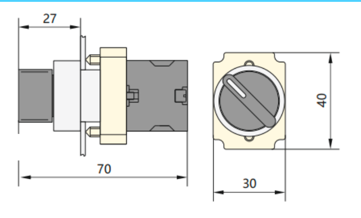 Selector Manilla Larga Metálico CHINT NP2-BJ41 2 Posiciones Retorno 1NA – Código 2508112CH