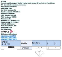 Selector Manilla Larga Plástico CHINT NP2-EJ53 3 Posiciones Retorno al Centro 2NA – Código 2508115CH
